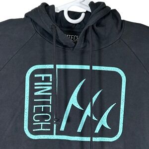 Fintech Point Breeze Hoodie‎ Anthracite Black Teal Graphic Mens Small New
